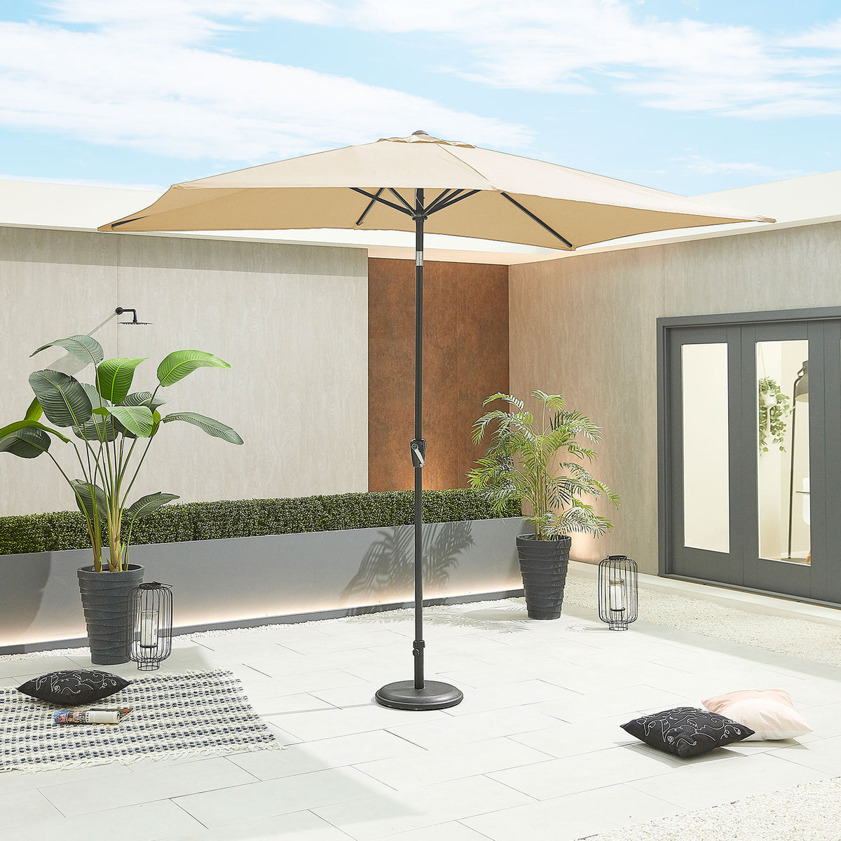 Nova Lyra Aluminium Parasol, 3m x 2m Rectangular, Beige, N12097