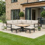 Nova Heidi Corner Sofa Lounge Dining Set with Square Rising Table, N25002