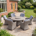 Nova Ivy 6 Seat Dining Set with 1.4m Round Table (Ceramic Glass), N26025