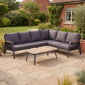 Nova Harvey L-Shaped Corner Sofa Lounging Set with Rectangular Coffee Table, Grey, N27006