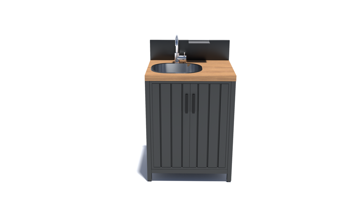 Nova Parrilla Double Cupboard with Sink Unit, Grey, N27264
