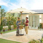 Nova Sylva Deluxe Wooden Parasol, 3m x 2m Rectangular, Natural, N15297