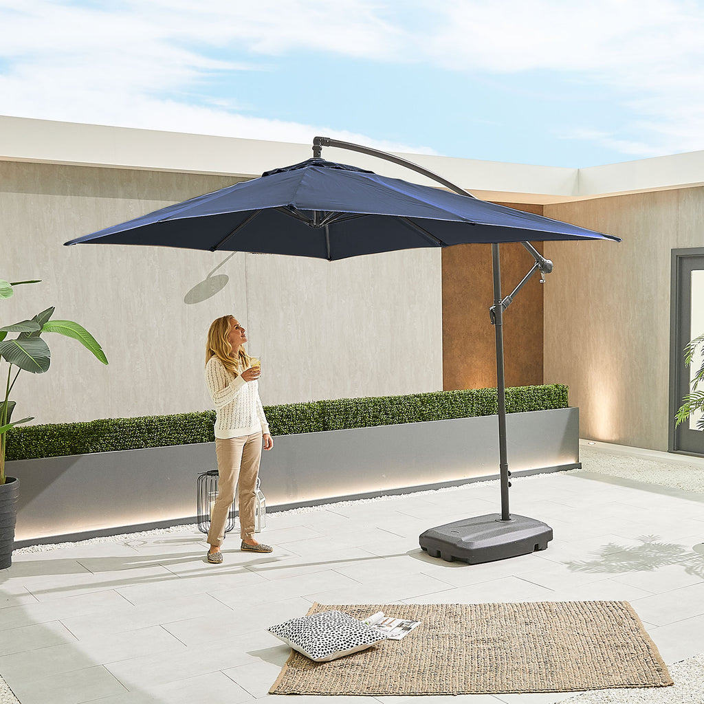 Nova Lyra Cantilever Parasol, 3m x 2m Rectangular, Navy, N16642