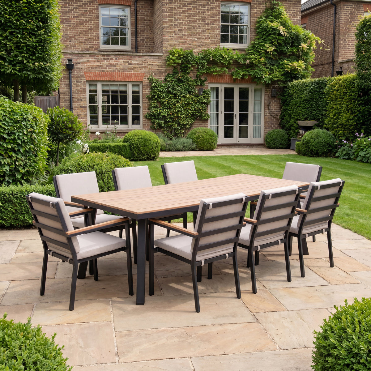 Nova Heidi 8 Seat Dining Set with 2.2 x 1.0m Rectangular Table, N25016
