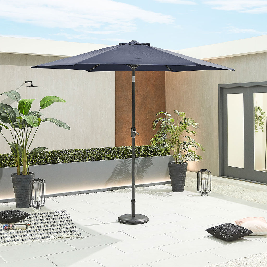 Nova Lyra Aluminium Parasol, 3m Round, Navy, N15264