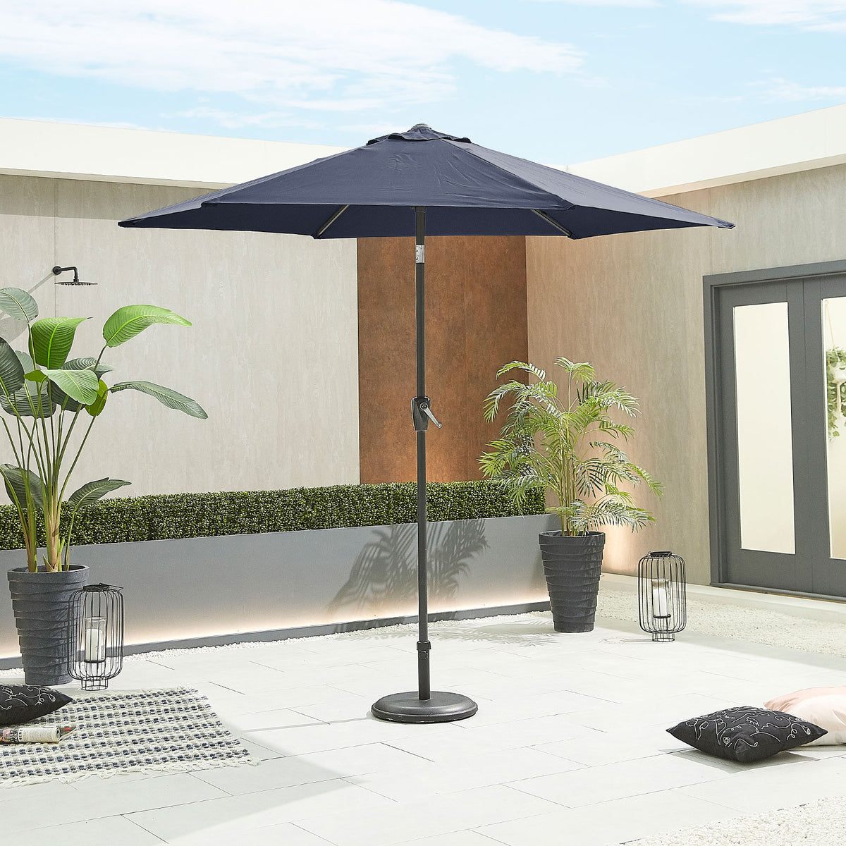 Nova Lyra Aluminium Parasol, 2.7m Round, Navy, N15260