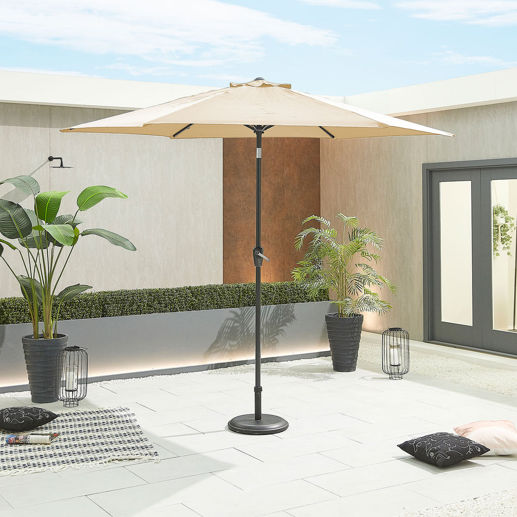 Nova Lyra Aluminium Parasol, 3m Round, Beige, N15332