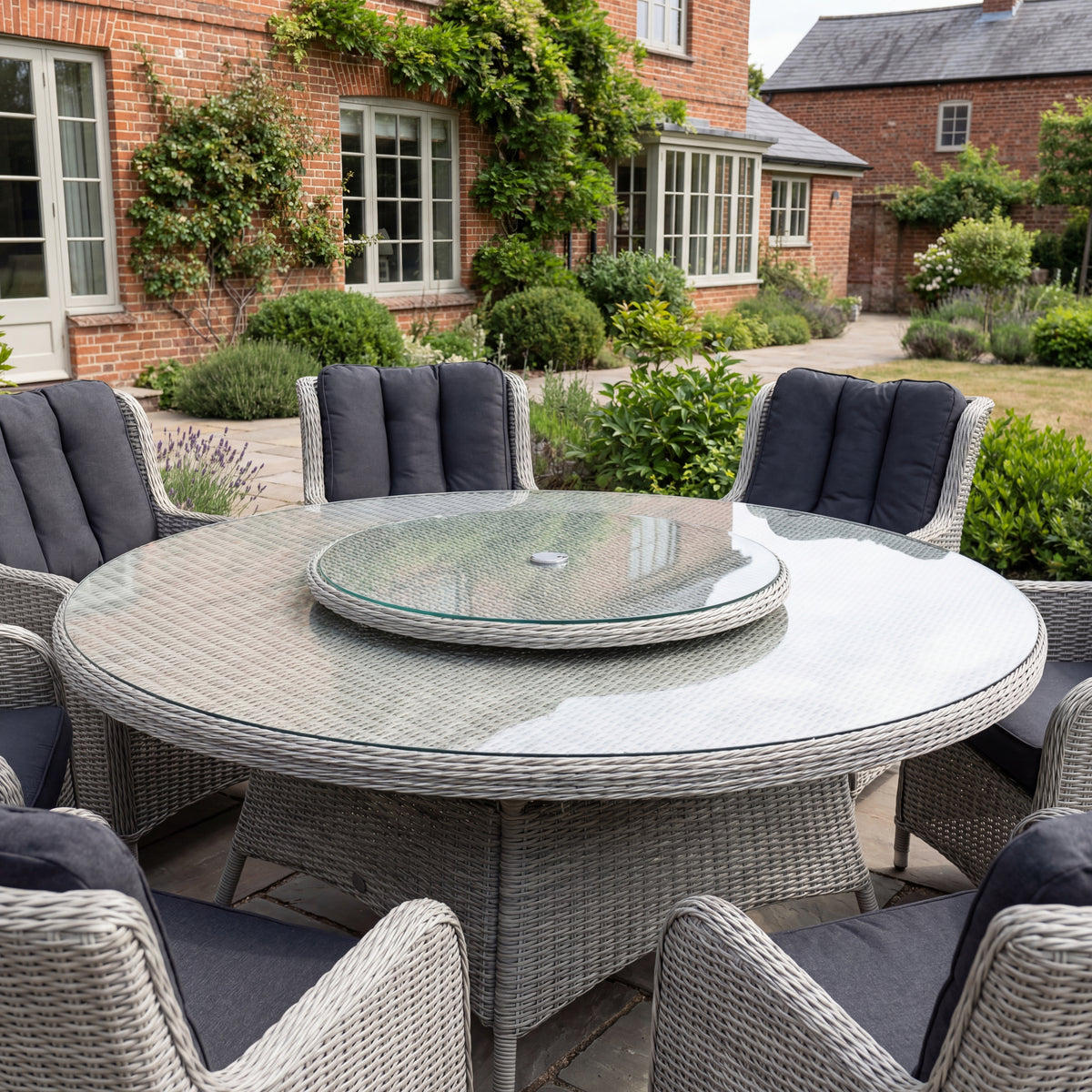Nova Avery Lazy Susan for 8 Seat Round Dining Sets, Ash Grey, N25215