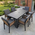 Nova Oscar 6 Seat High Dining Set with 1.8 x 0.9m Rectangular Table, Beige, N27023