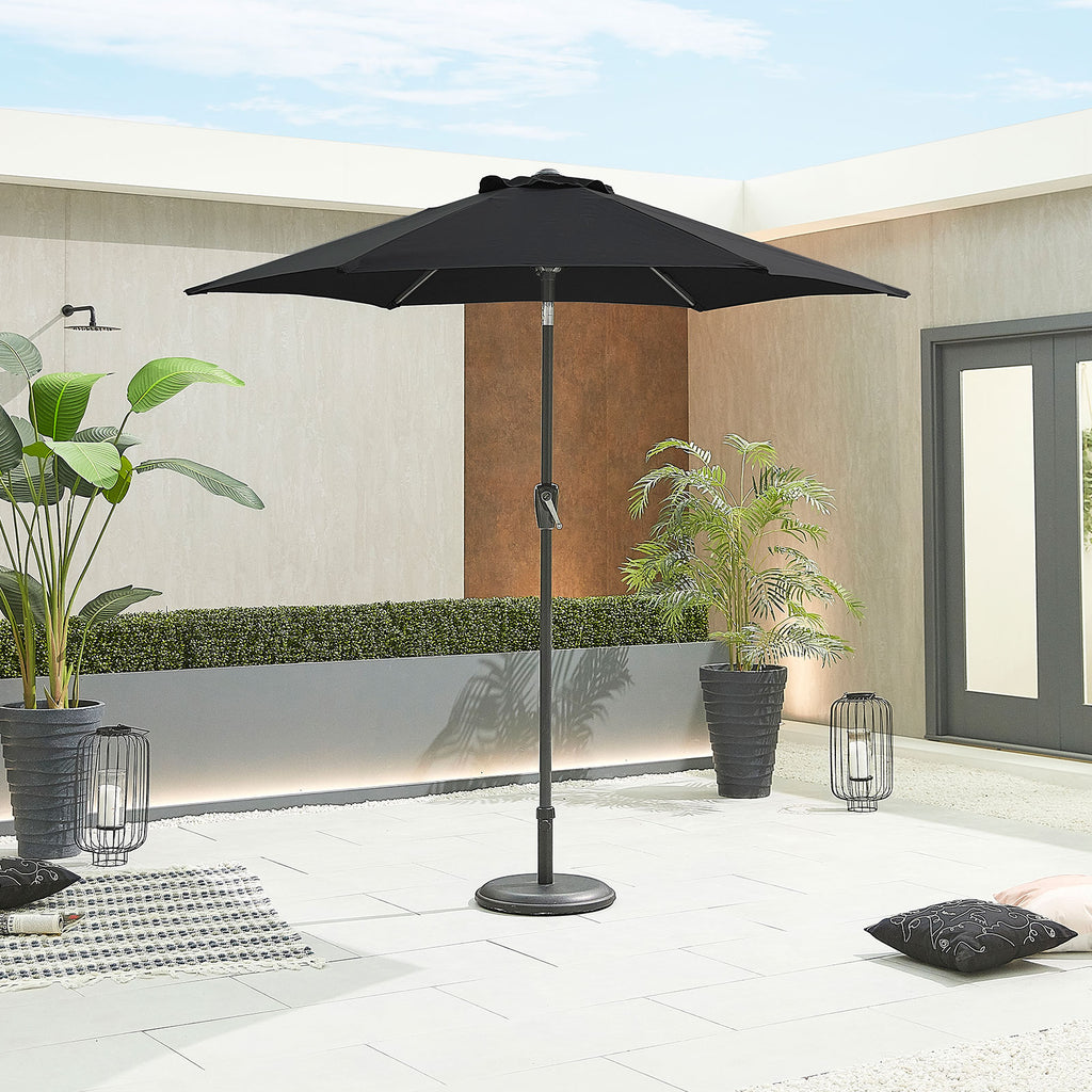 Nova Lyra Aluminium Parasol, 2.4m Round, Black, N15252
