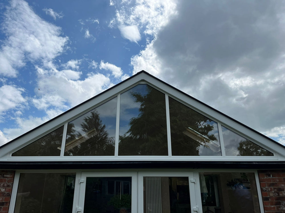The glazed gable from outside