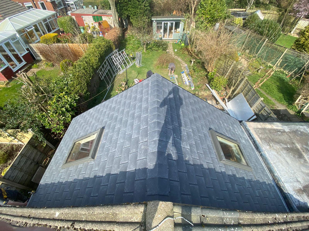Slate roof from above