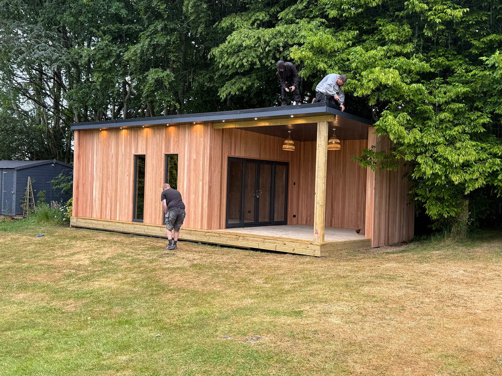 Finished cedar clad garden room