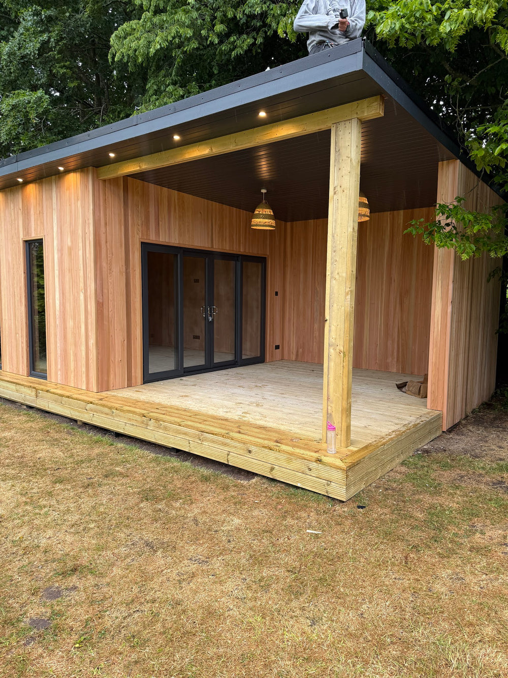 Covered porch on the garden room