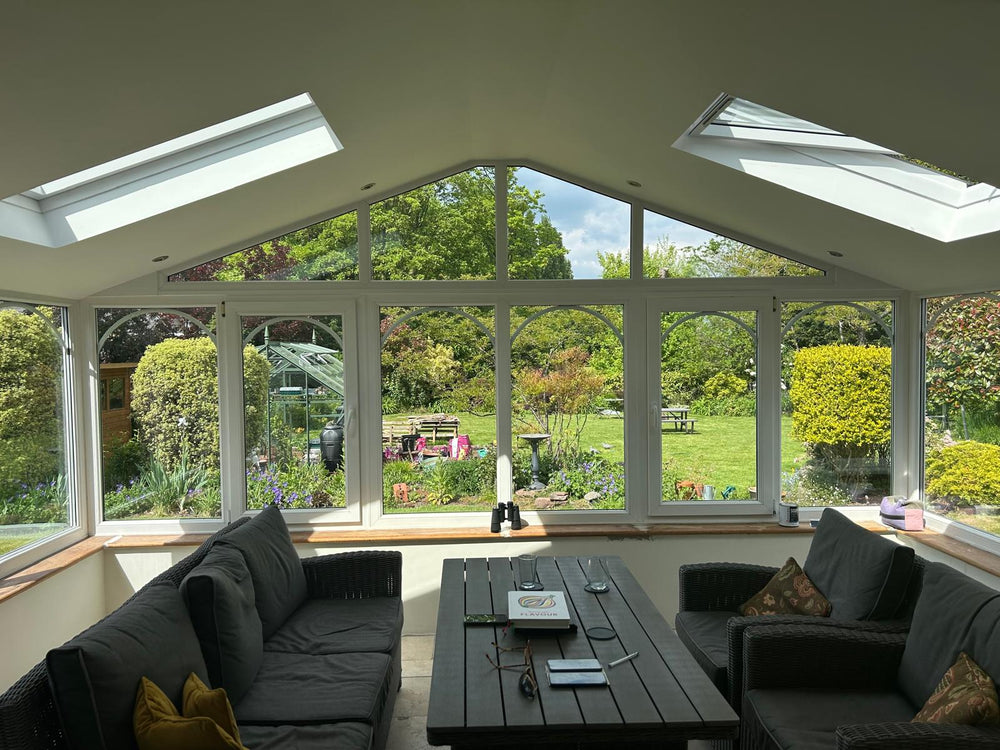 Finished room with rooflights