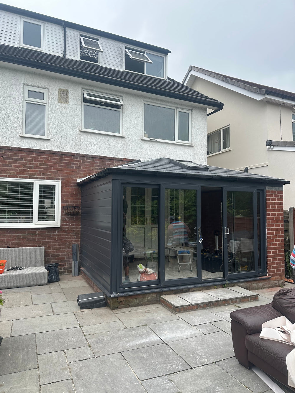 New side wall and tiled roof