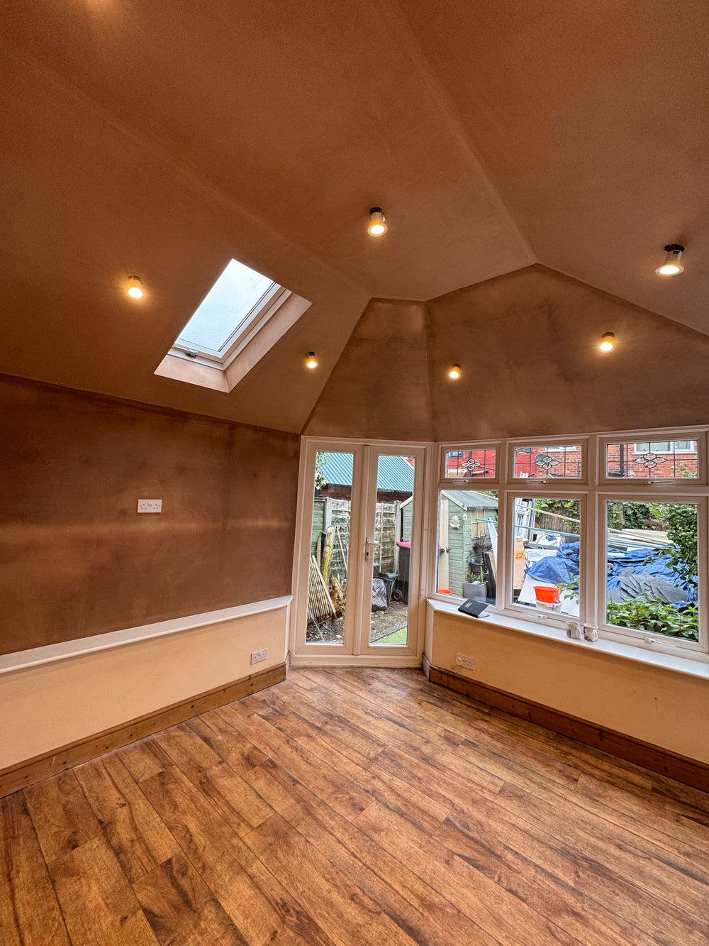 Finished room with wooden floor