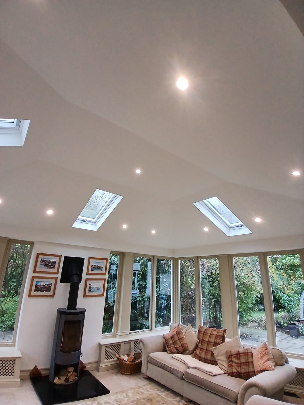 Wood burner and rooflights